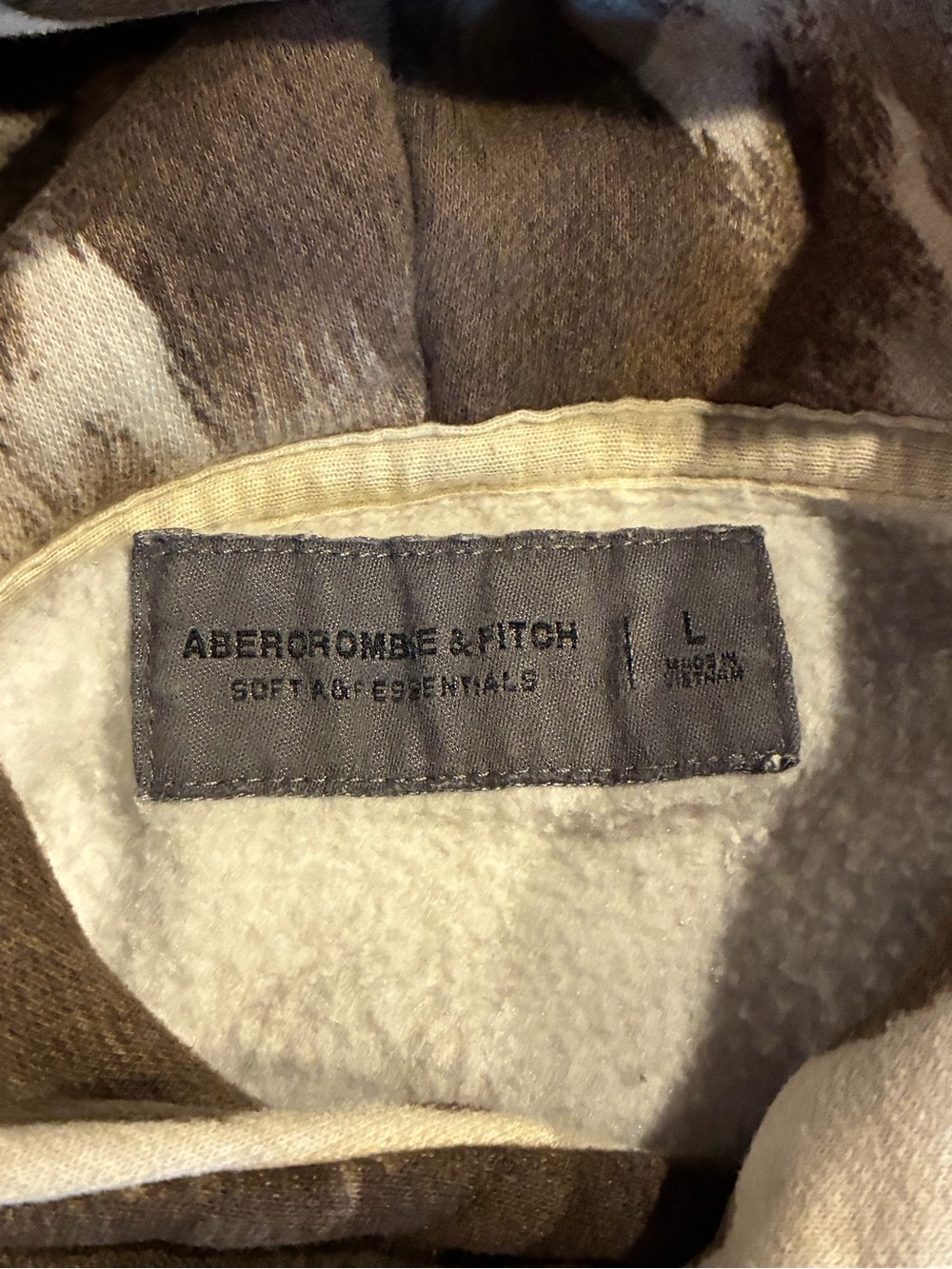 Men's Abercrombie Brown Cowprint Hooded Sweatshirt Size Large - Picture 3 of 5